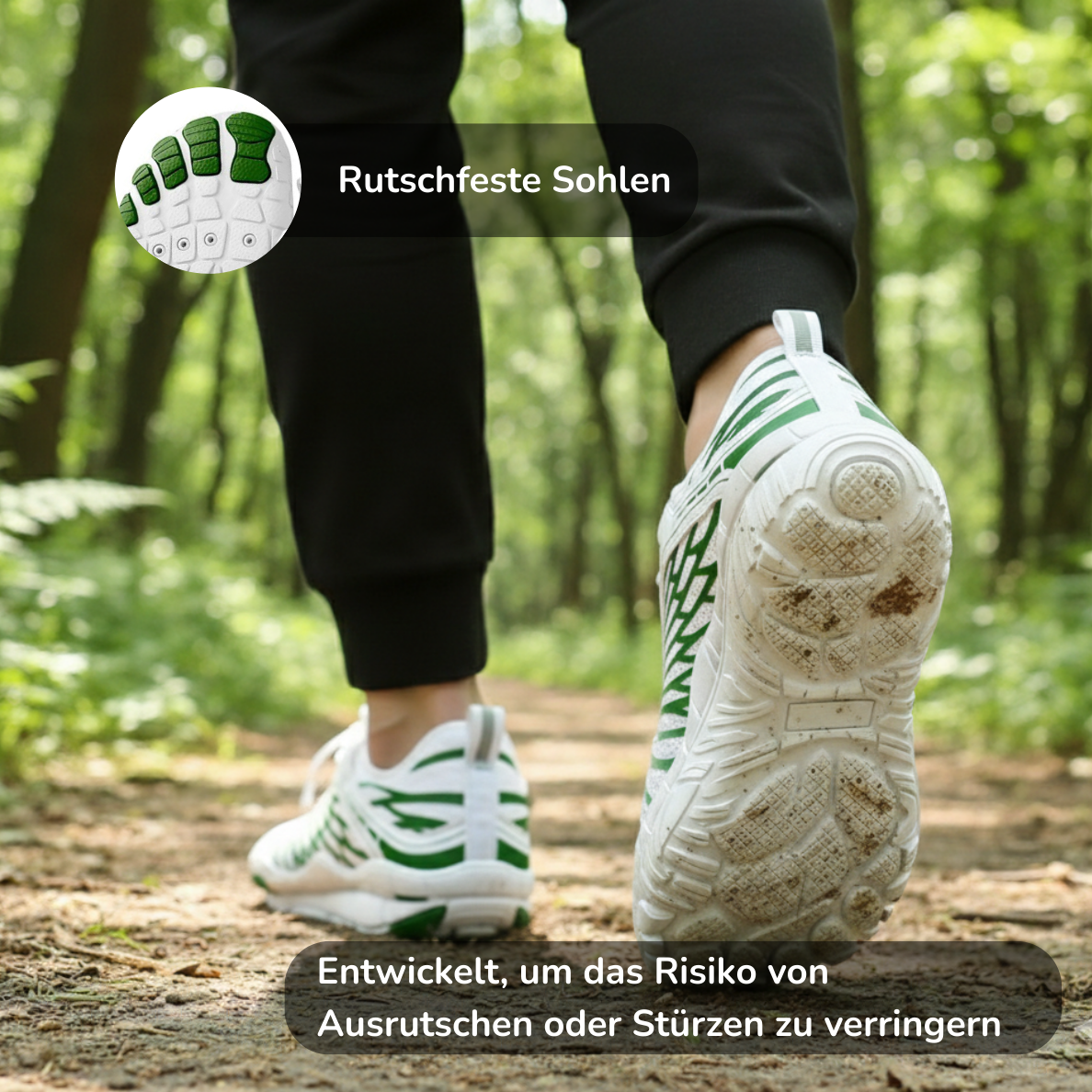 Rutschfeste Sohlen Barfuß-Terries lang-de