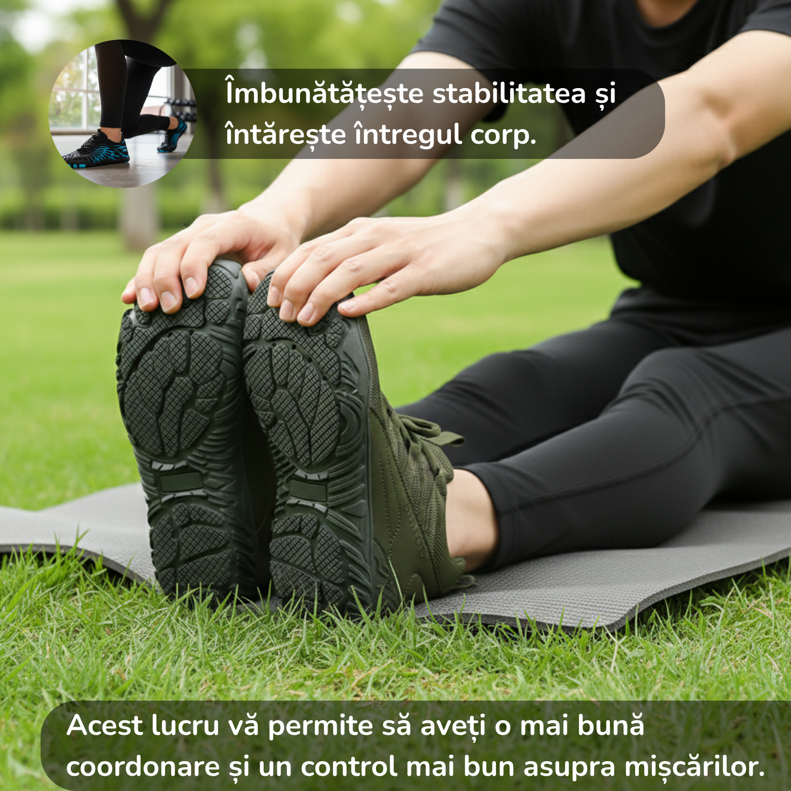 Îmbunătățește stabilitatea și întărește întregul corp pantofi desculți lang-ro