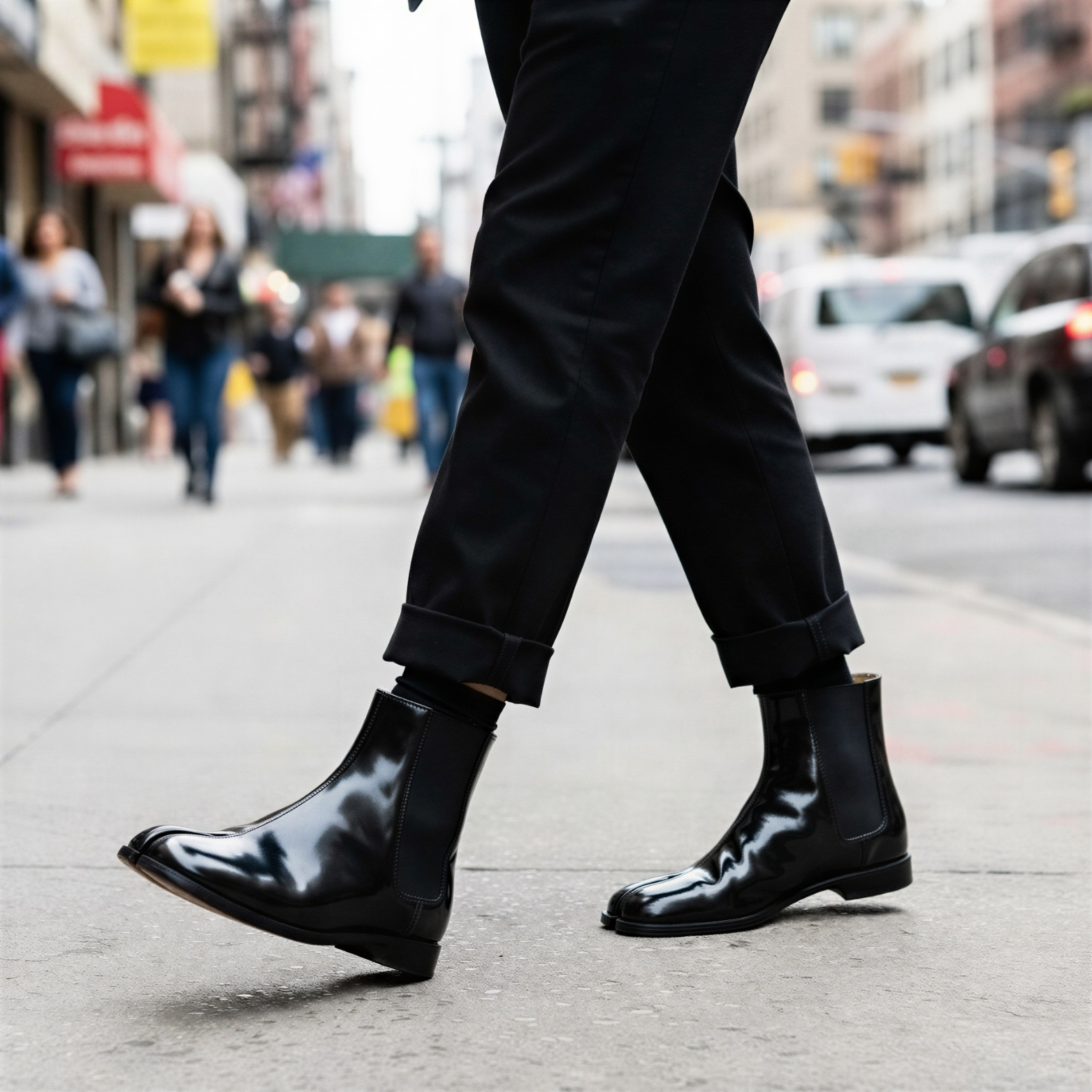 TRS Tabi Sora - Japanese Inspired Shiny Leather Split Toe Shoes (Unisex)
